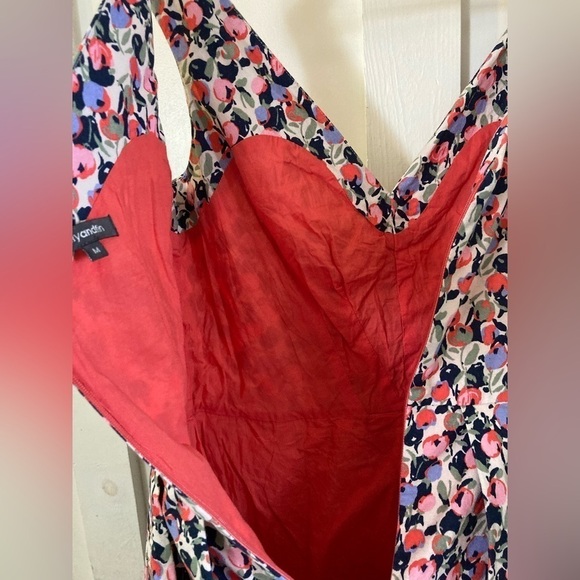 Emilyandfin sleeveless fitted floral babydoll midi dress Medium bow detail - Picture 7 of 9